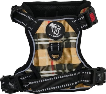 Frenkiez reflective Y Harness comfort hondentuig barkberry beige Maat M