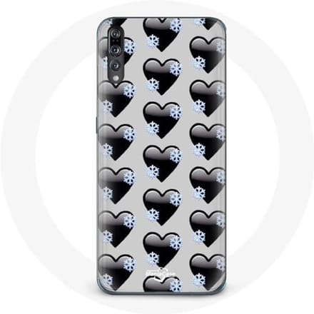 Coque pour Huawei p20 Fond de coeurs noirs