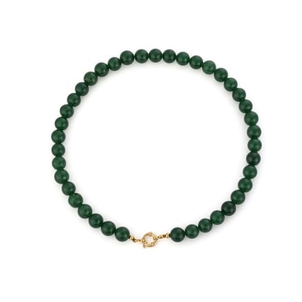 Bijoutheek Collier Kralen Stenen 10mm Dark Green