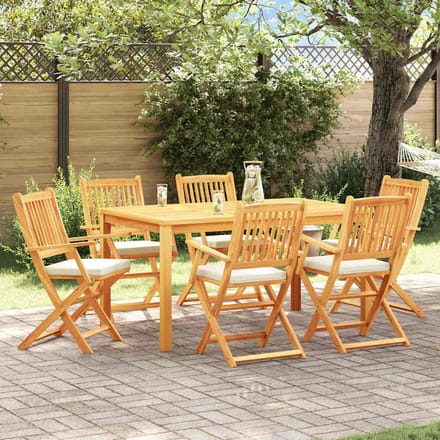 vidaXL Vouwstoel 6 pcs Wit 49 x 57,5 x 92cm Massief acaciahout