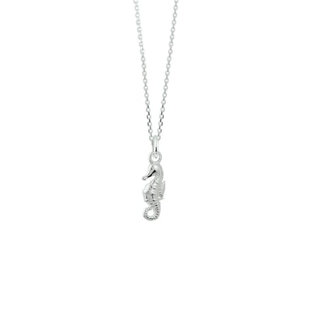 925 Zilveren Anker Collier – Zeepaard Hanger – 41+4 cm