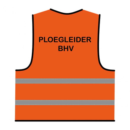 Ploegleider BHV hesje oranje - polyester - one size maat - reflecterend