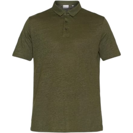 KnowledgeCotton Apparel Poloshirt Linnen Donkergroen - Maat XL - Heren