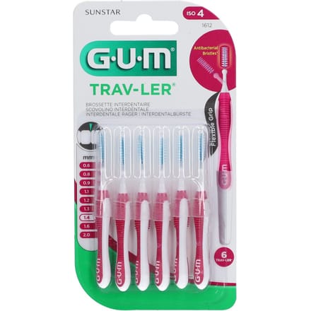 GUM Trav-Ler Interdentale Rager 1,4 mm 6 Tandenborstel