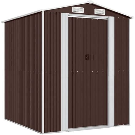 vidaXL - Tuinschuur - 192x191x223 - cm - gegalvaniseerd - staal - donkerbruin