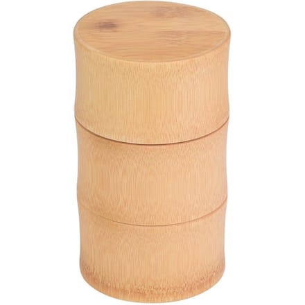Boîte de rangement portable en bambou pour pots à thé (M) beige