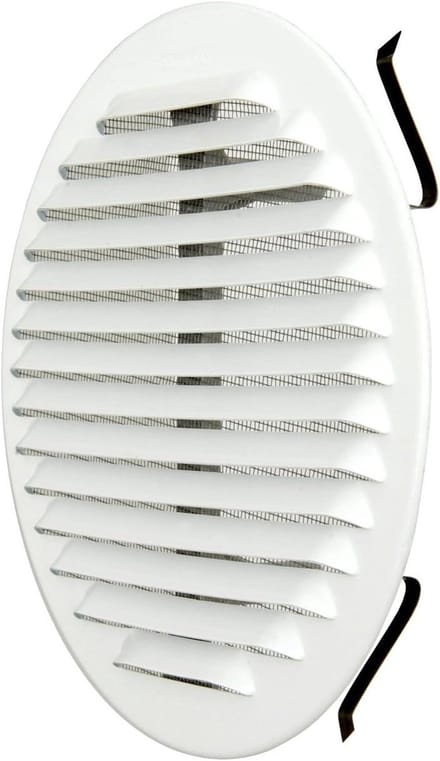 Ventilatiegril Aluminium - Rond Rooster - Ventilatie - Met Insectennet - Ø 17.5 cm - Wit