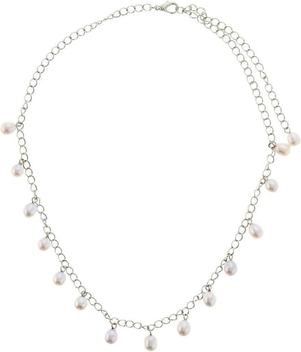 Behave - Ketting - Dames - Echte Zoetwaterparels - Zilverkleurig - 52.50 cm