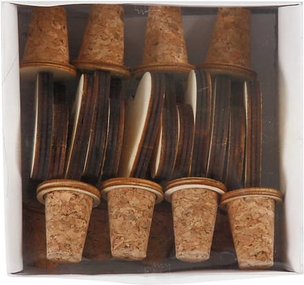 Flessenkurk, H: 9 cm, d 15-20 mm, 12 stuk/ 1 doos