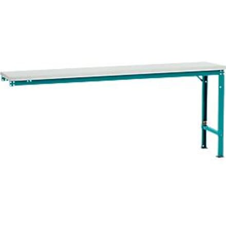 Manuflex aanbouwtafel UNIVERSAL Speciaal, 2000 x 800 mm, melamine lichtgrijs, waterblauw