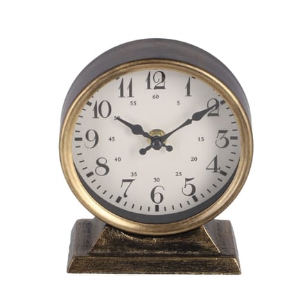 Klok rond Caroline S metaal 13x6,5x15cm