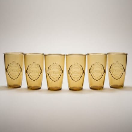 Dexam set van 6 Sintra drinkglazen van gerecycled glas - oker