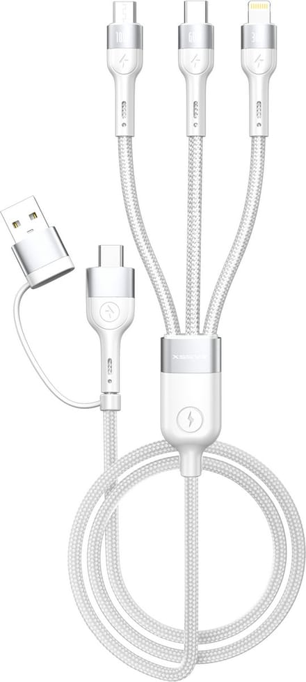 Xssive Multi Oplaadkabel - 60W Snellader - USB & USB-C naar Lightning, USB C, Micro USB Kabel - 1 Meter - Oplader met verschillende stekkers