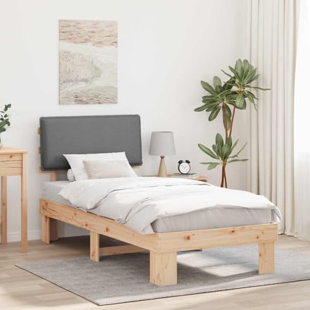 vidaXL - Bedframe - met - Gevoerde - Hoofdbord - Lichtgrijs - 100 - x - 200 - cm