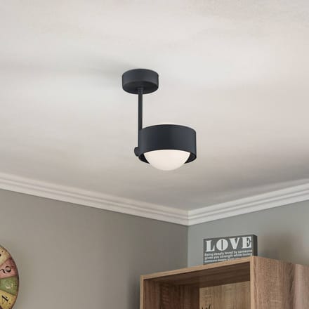 Argon Plafondlamp Mado van staal, zwart, 1-lamp