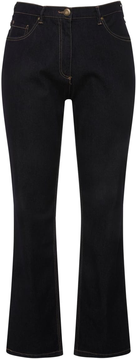 Ulla Popken - Dames - Jeans Mandy rechte pijp stretch 5-pocketmodel - Donkerblauw denim - Maat 56