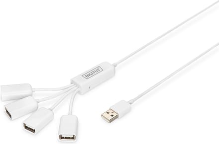 Digitus DA-70216 DA-70216 USB-hub 4 poorten USB-A USB 2.0 480 MBit/s Wit