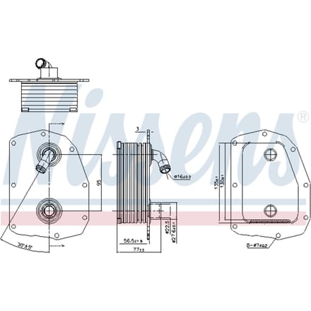Olie radiator, motorolie NISSENS 91179
