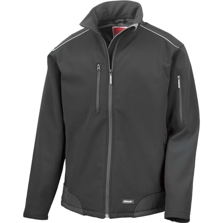 Result Ripstop Soft Shell Workwear Jacket With Cordura Panels RT124 - Black - M