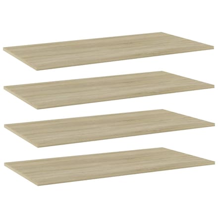 vidaXL - Wandschappen - 4 - st - 80x20x1,5 - cm - spaanplaat - sonoma - eikenkleurig