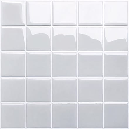 24Supply Plaktegels - 10 Stuks - Glans - Grijs - 25.4x25.4cm