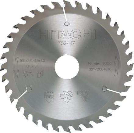 Hitachi Cirkelzaagblad voor hout  165x30mm 18t752416