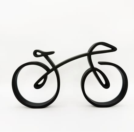 Fietsbeeldje met wielrenner - decoratie - zwart - 22 × 1,5 × 12,7 cm