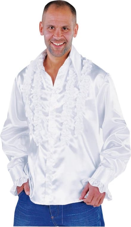 Magic By Freddy Verkleedblouse Rouches Heren Polyester Wit Mt M