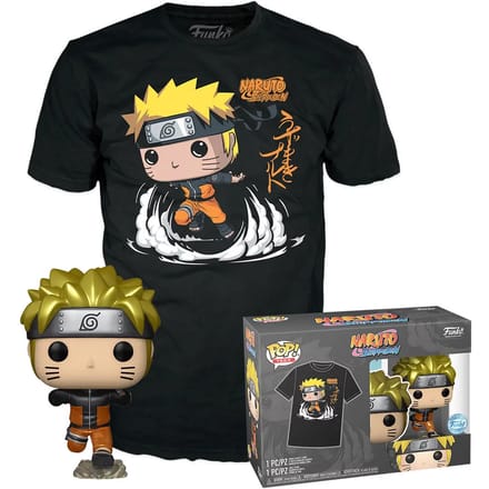 Funko Naruto Shippuden Verzamelfiguur & Tshirt Set -S- POP! & Tee Box Naruto Running Zwart
