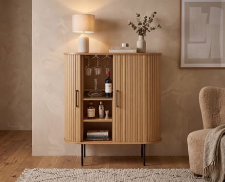 Wijnkast Nola eikenhout - Naturel - 100x40x118 cm