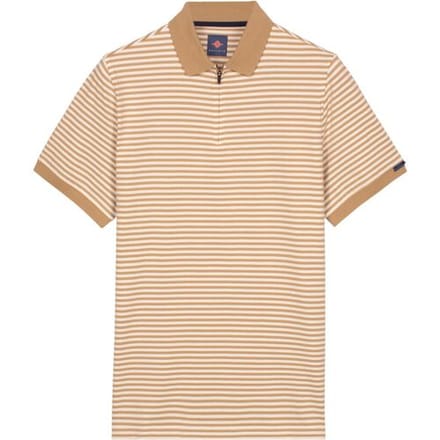 Baileys Polo Yarn Dyed Stripe Zip Collar Zand / male