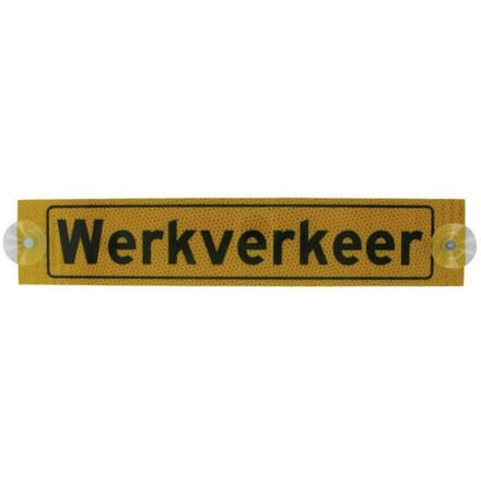 Bordje werkverkeer 350 x 70 mm