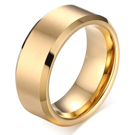 Wolfraam herenring 8mm Goud-20mm
