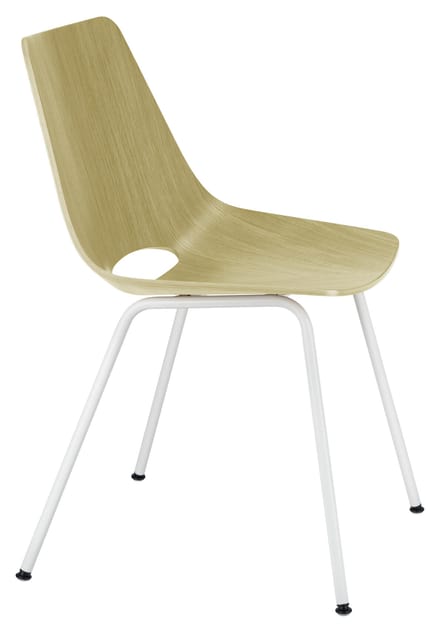 Thonet S 661 Stalen buisstoel - eiken helder gelakt - zuiverwit