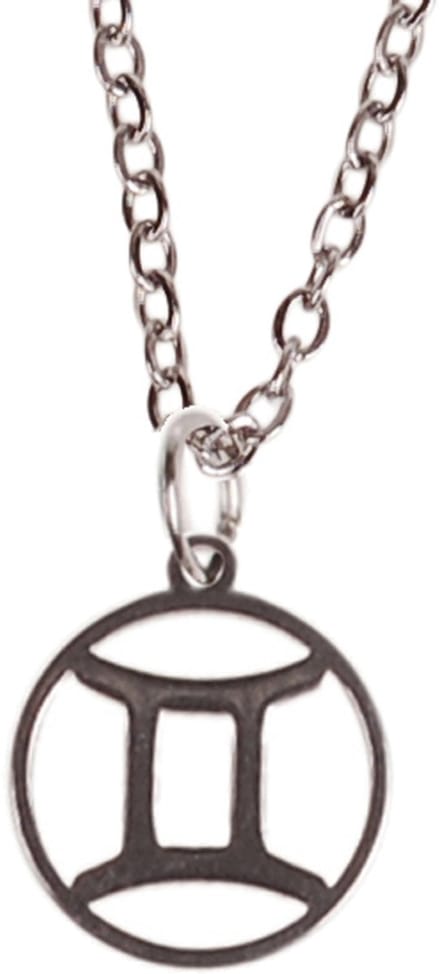 Kinderketting Zilverkleurig 45cm - Hangertje Sterrenbeeld RVS - Tweelingen