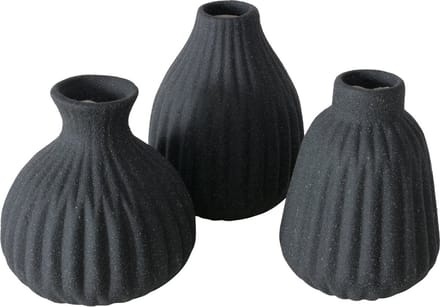 Boltze set van 3 zwarte vaasjes Esko