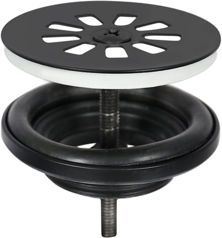 Differnz Afvoerplug Mix & Match Clic-clac - Messing - Zonder Overloop - Zwart Mat - 64mm
