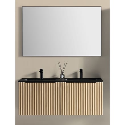 Xellanz Ribbella Badmeubel Compleet 120 cm - Naturel Eik / Mat Zwart