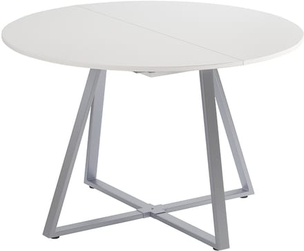 Vicco Eettafel Loyd, Wit/Grijs, 120-160 x 120 cm uitschuifbaar