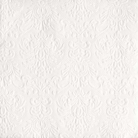 Servetten Luxe - 30x stuks - 33 x 33 cm - wit - barok patroon - 3 laags