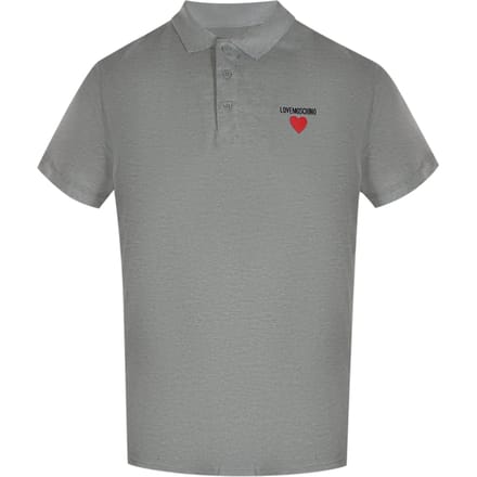 Love Moschino Poloshirt Met Hartlogo In Grijs