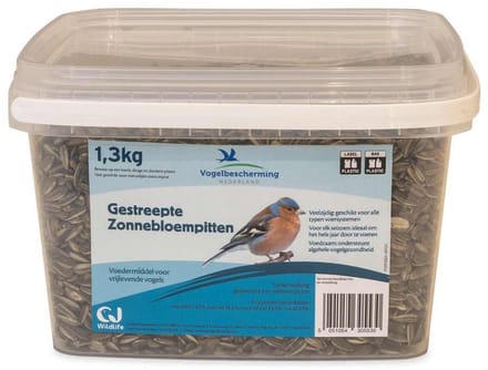 Gestreepte Zonnebloempitten 1,3kg - Vogelbescherming Nederland