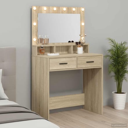 vidaXL - Kaptafel - Sonoma - Eik - 79 - x - 41 - x - 135 - cm - Bewerkt - hout