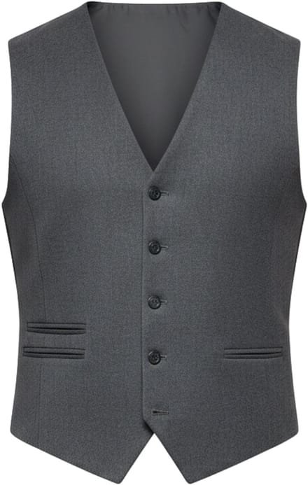 OMBRE Gilet - Slim Fit - Knopen - Effen Donkergrijs M