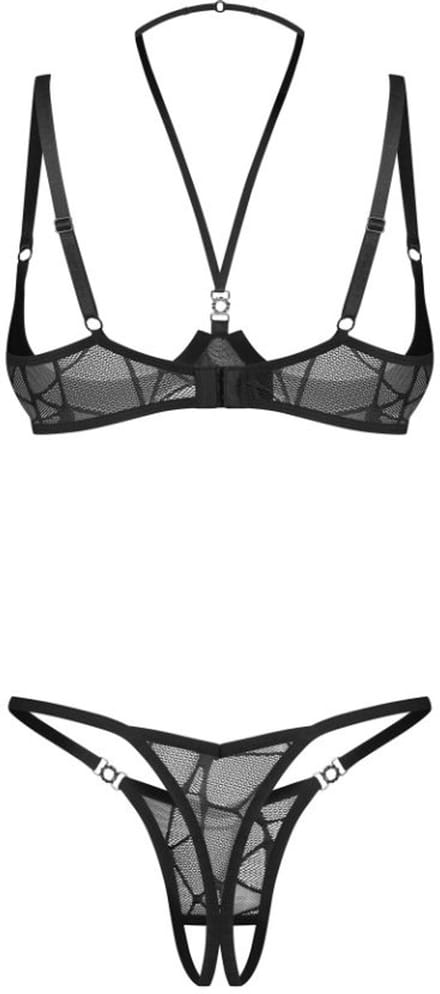 Obsessive - Olianna 2-delige Open Set - Zwart