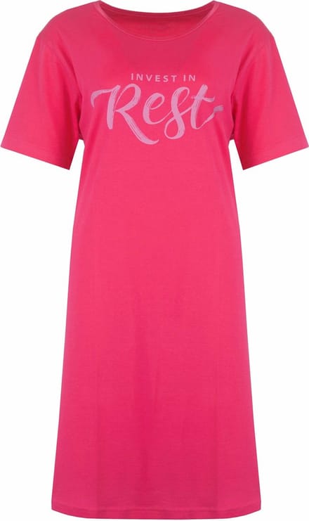 Temptation Dames Nachthemd - Slaapkleedje - Donker Rose - Maat M