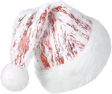 Kerstmuts-Streep-Pailletten-Pluche-Rood-Soft-Liner