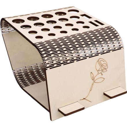 Présentoir de Bureau pour Crochets de Crochet et Ciseaux Multi-Trous Contreplaqué de Peuplier Porte-Outils pour Travail du Cuir avec Détachable gray