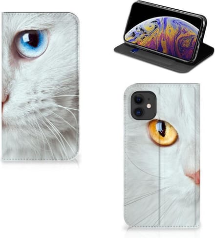 Apple iPhone 11 Hoesje maken Witte Kat