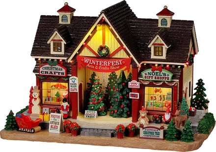 Lemax - 'Winterfest Arts & Crafts Show' - Verlichte Gebouw - Inclusief adapter